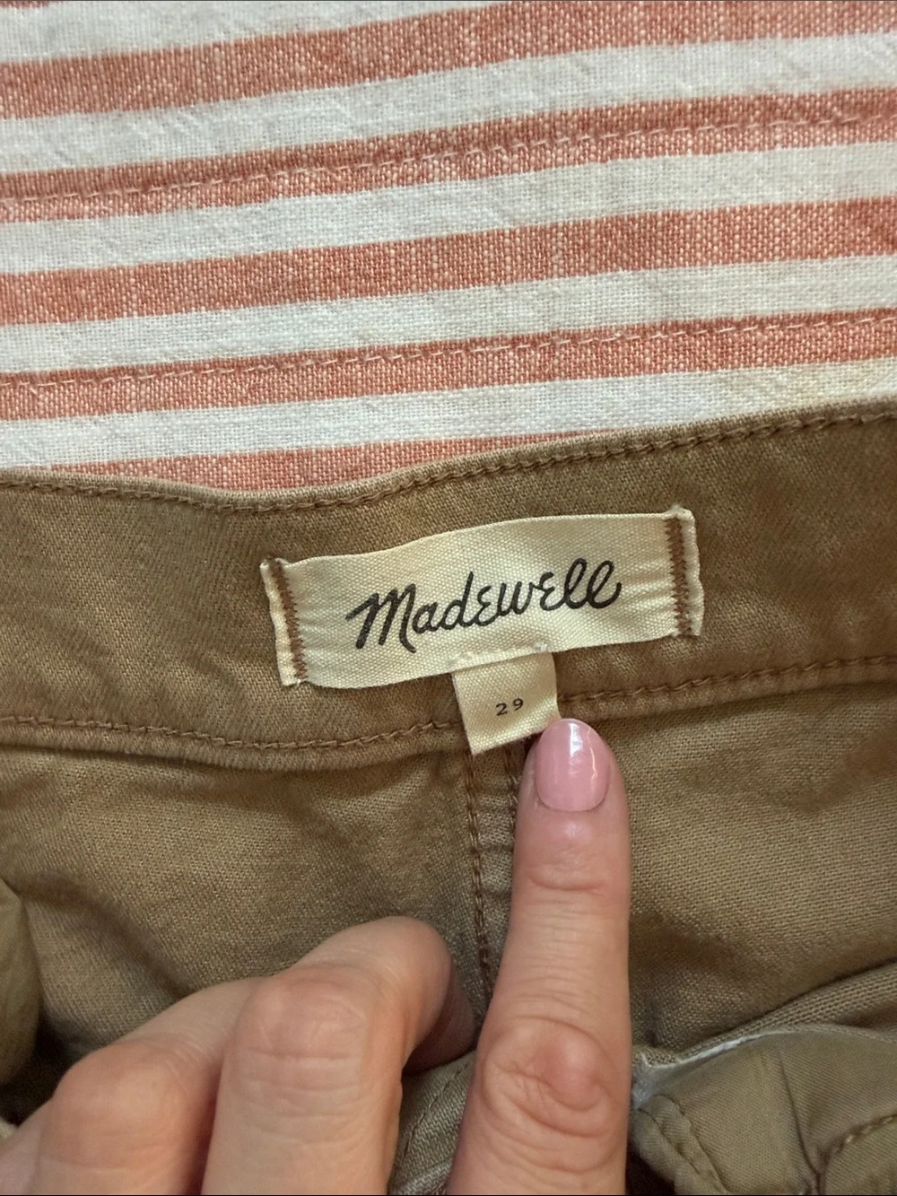 Madewell Olive Khaki Green High-Waist Casual Shorts, size 29